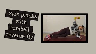 Side plank dumbell reverse fly