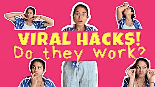 TRYING VIRAL HACKS😱😨😓 | Do they work?🤔🤫 | Puunnya Mehta