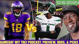 NY Jets vs. Vikings WEEK 5 BETS NFL| GAMEDAY WIT TREI PODCAST