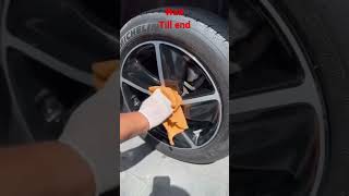 Beginners step by step guide for rim cleaning , is it really shiny 🤔🤔#shorts #detailing