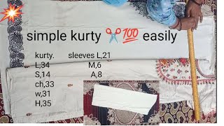 kurty/suit cutting and stitching Step-by-Step /easy kurty cutting#fashion #kurtycuttingandstitching