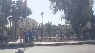 تغير اسم ميدان باريس الى ميدان غزة في جبل اللويبدة. Activists rename square in solidarity with Gaza