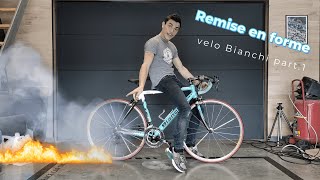 On change les pneus + modifs rapides.  Vélo Bianchi - part.1 -