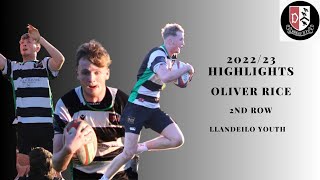 LLANDEILO YOUTH 2022/23  - OLIVER RICE - 2ND ROW