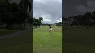 Girl golfer hits it further than you!