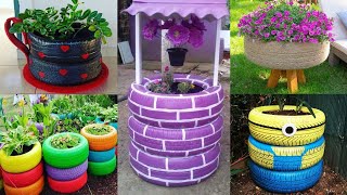 🌼100 GARDEN DECOR IDEAS USING TIRES | DIY INDOOR GARDEN DECORATING IDEAS 2024🌼