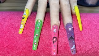 Summer fun acrylic tutorial for beginners with some pretty Disney princesses @modelonesofficial6528 ￼