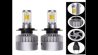 2 Pcs H4 LED H7 H11 9006 H1 H3 COB C6 Auto