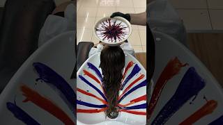 Red and blue sea urchin #hair #nouryounes