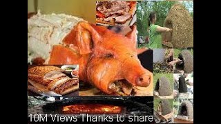 How to roast pork meat using oven  made by clay soil+ ashes