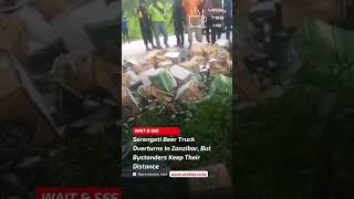 Beer Truck Overturns In Zanzibar