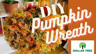 Dollar Tree Pumpkin Mesh Wreath | Budget Friendly | DIY Tutorial