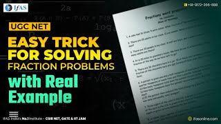 Easy Trick for Solving Fraction Problems With Real Example. #ugcnet #nta #paper1 #maths #tricks