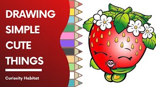 How To Draw A Cute Strawberry For Kids - Simple Drawings For Kids - Drawing With Pencil Tutorial