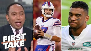 First Take | Stephen A. "arrogant" Josh Allen will destroy Tua's Dolphins in week 8 to top AFC