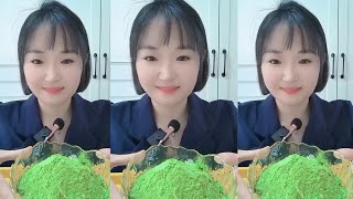 🧊❄️🥶Mukbang ice/hard shaved ice/shaved ice/matcha & milk powder/ice Asmr/sound crunchy