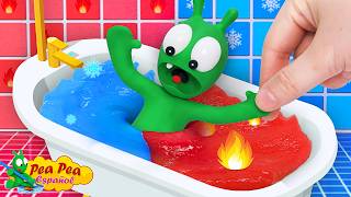 Pea Pea Explora El Desafío Del Baño Frío Y Caliente 🔥❄ Divertidos Dibujos Animados Para Niños