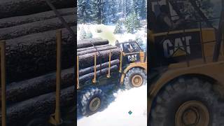 caterpillar 745c Offroading in ice #shorts