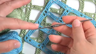 Interestingly!!! SUPER Crochet Tall Complex STITCH/How to Crochet Square Lace Stitch Pattern