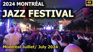 [4K] Walking Tour Montreal Jazz Festival 2024/ Balade au Festival de Jazz de Montréal 2024