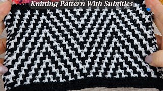 Knitting with subtitles! How to knit an easy knitting pattern with explanations! №118