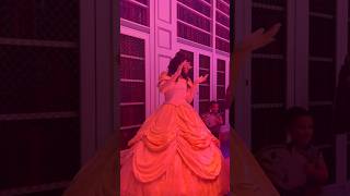 Belle dances to Be Our Guest in Magic Kingdom at Walt Disney World #shorts