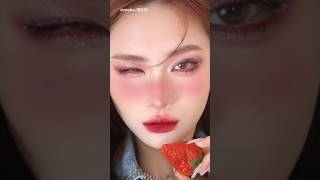 How to do this strawberry makeup look 😍#glowup#skincare#healthtips#beautytips #makeuptutorial