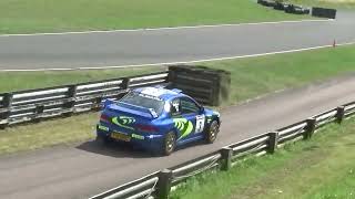 Subaru Impreza WRC and Group N rally cars in action