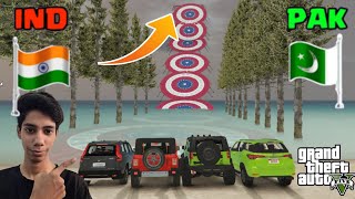 GTA 5 : INDIAN CARS VS PAKISTAN CARS BIG WATER CROSSING CLIMB CHALLENGE