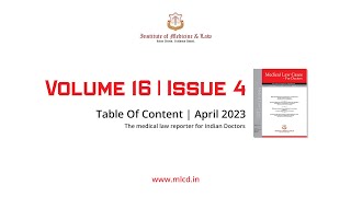 Table of Contents - April '23 | Medical Law Cases - For Doctors | Medical Law Reporter