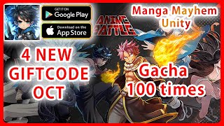 Anime Battle/Manga Mayhem Unity New 4 Giftcodes October & Gacha 100 times get many Red Heroes