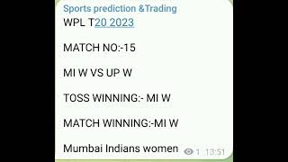 WPL T20 2023 MATCH NO 15 MI W VS UP W TOSS AND MATCH WINNING PREDICTION DREAM11