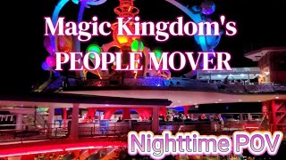 Beautiful Nighttime POV On Tomorrowland's People Mover | Disney World