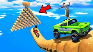 SHINCHAN AND FRANKLIN TRIED THE BURGER RAMP PYRAMID PORTAL PARKOUR CHALLENGE GTA 5