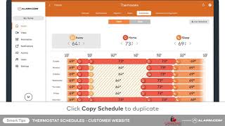 Create Alarm.com Smart Thermostat Schedule using a Web Browser