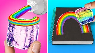 COOL ART TRICKS AND DRAWING HACKS || Genius School Hacks By 123GO!LIVE