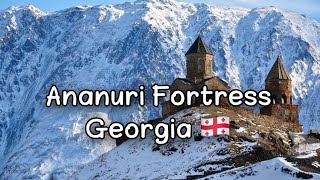 Ananuri Fortress Georgia 🇬🇪 || Day 2 Snow Fall while walking tour Feb 2023