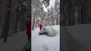 Winter camping in Norway January 2024. #snow #norway #hiking #camping #snowshoe #winter