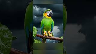 Parrot Save Her Little Babies From Rain