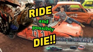 Riding passenger demo derby with KID driver!!