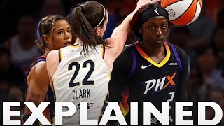 Caitlin Clark saves ball from hitting opponent Kahleah Copper EXPLAINED