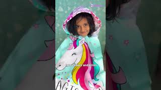 Magic Beach Pink Unicorn Poncho Towel for Kids | Hooded Bath Towels for Boys & Girls