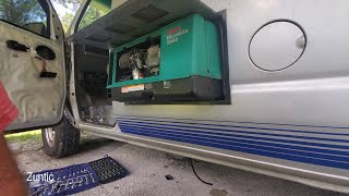 Onan 2800 microlite generator remove and test Airstream B190 Ford e350 Project Camper Van 1995