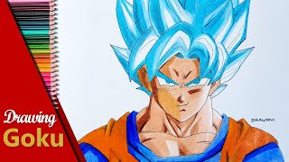 Drawing Goku Super Saiyan Blue | Dragonball | Anime Drawing