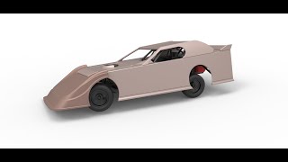 3D printable Dirt Modified Super stock car while turning Scale 1:25 3D model view