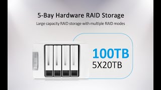 TerraMaster D5-300 USB3.1 (Gen1) Type C 5-Bay External Hard Drive Enclosure with Multiple RAID Modes