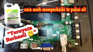 Memperbaiki Mainboard LED TV Polytron pakai oli Kulkas