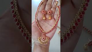 Beautiful kempu stone neck set 🤩🤩🥳320+shipping🥳watsapp 8148299183