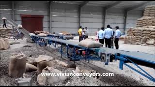 Truck Unloading To Warehouse Bag Stacking