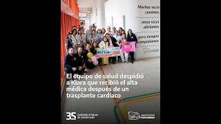 Equipo de salud del Garrahan despide a Kiara que recibió un trasplante cardíaco